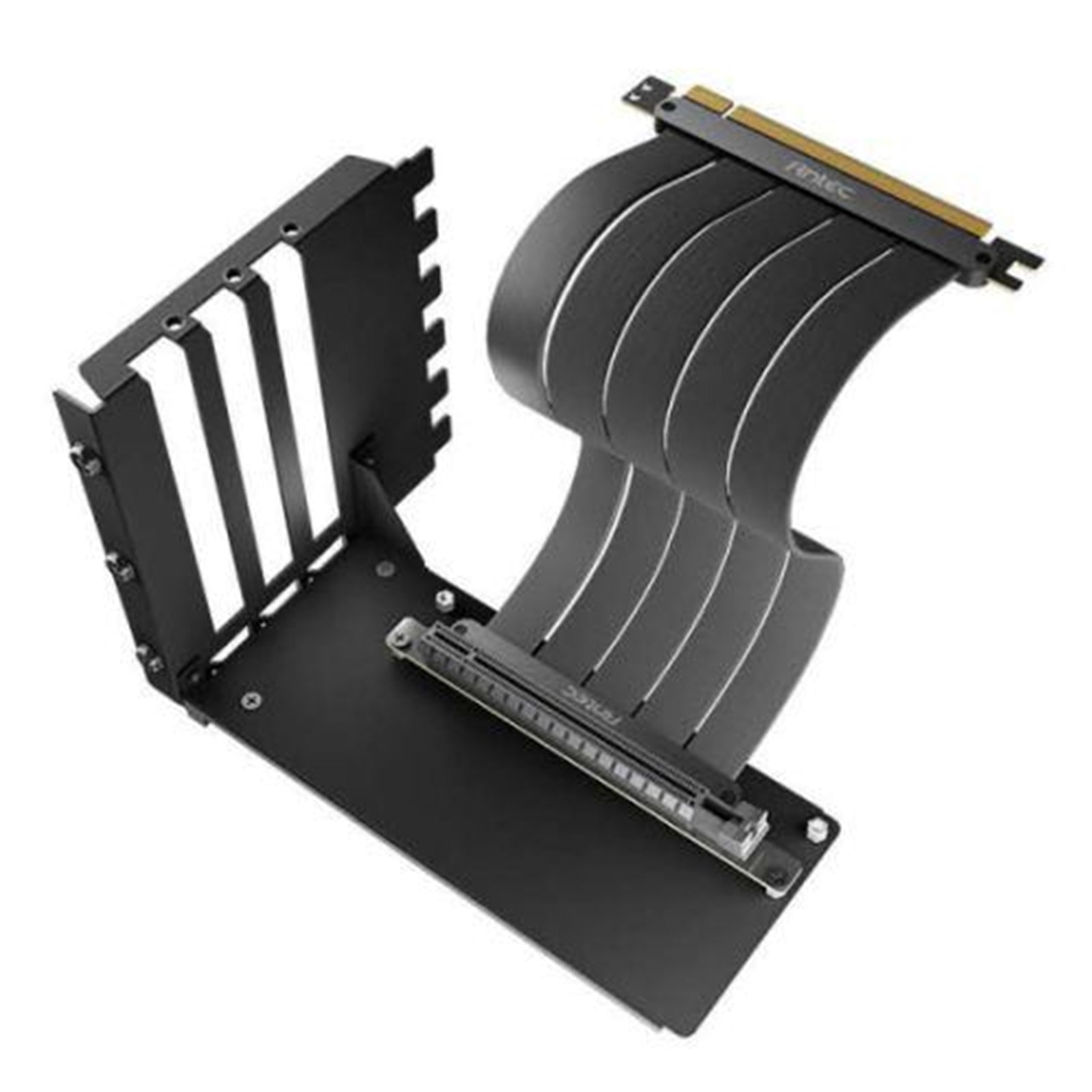 Antec 200mm PCIe 4.0 Riser Cable Shielded Aluminum Bracket Black Antec 200mm PCIe 4.0 Riser Cable Shielded Aluminum Bracket Black